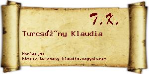 Turcsány Klaudia névjegykártya
