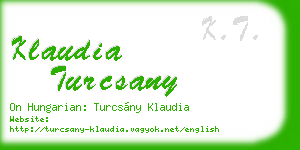 klaudia turcsany business card